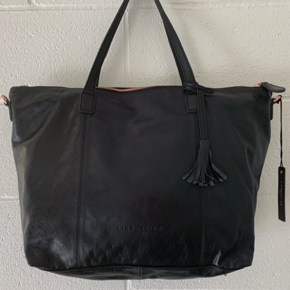 Black Leather Liebeskind Berlin Crossbody Tote